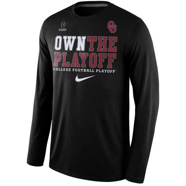 Oklahoma Sooners Nike 2016 College Football Playoff Bound Own the Playoff Long Sleeve WEM T-Shirt - Black,We sell and wholesale Oklahoma Sooners Nike 2016 College Football Playoff Bound Own the Playoff Long Sleeve WEM T-Shirt - Black on line form chian!